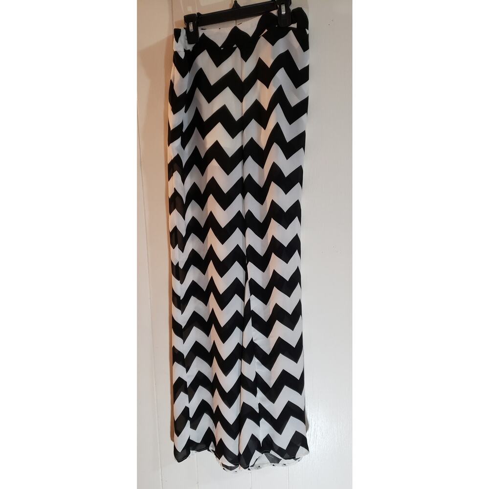 Cals size large black and white wide leg palazzo pants - Picture 1 of 4